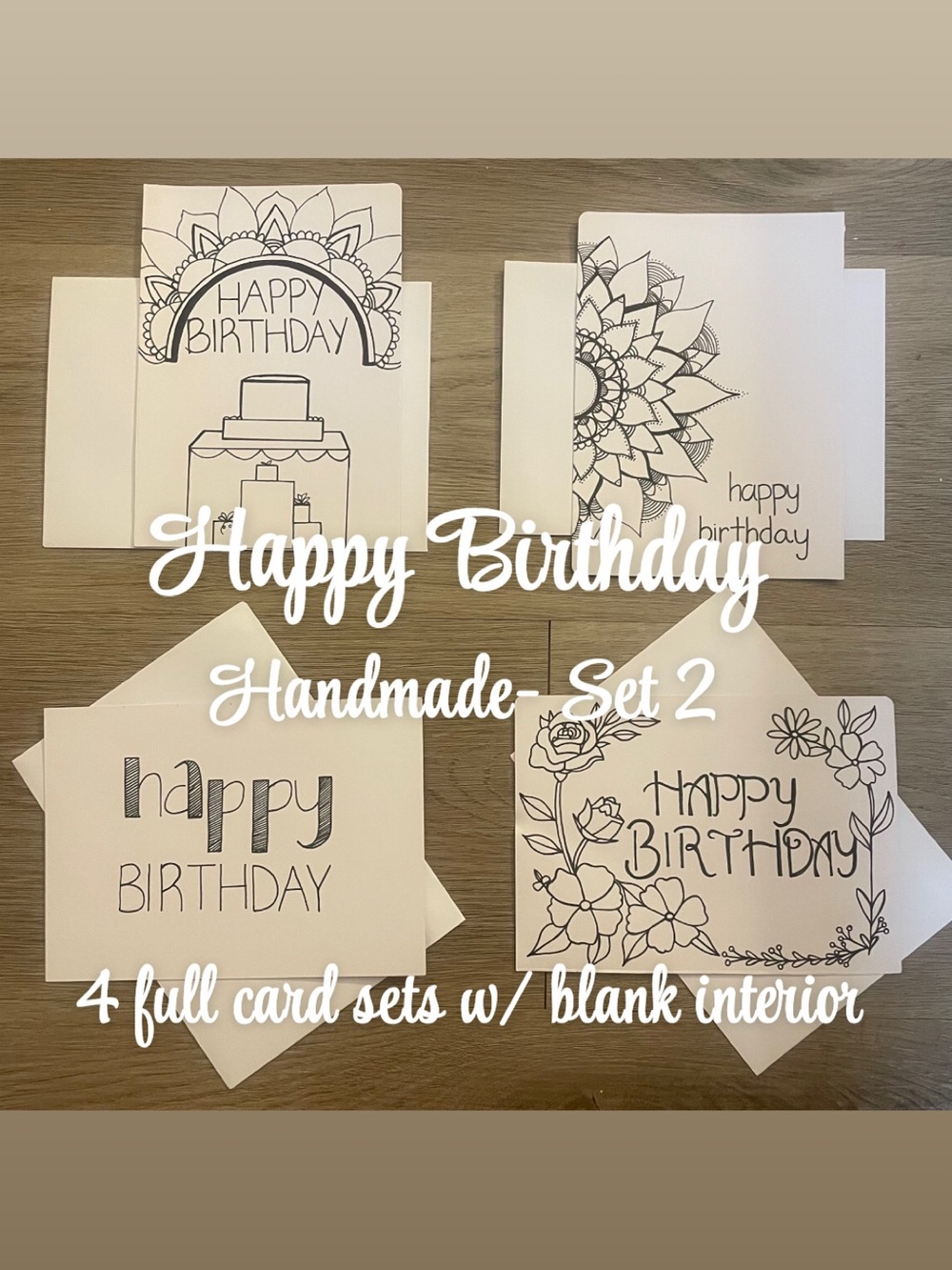 Handmade "Happy Birthday" Card Set - Set 1
